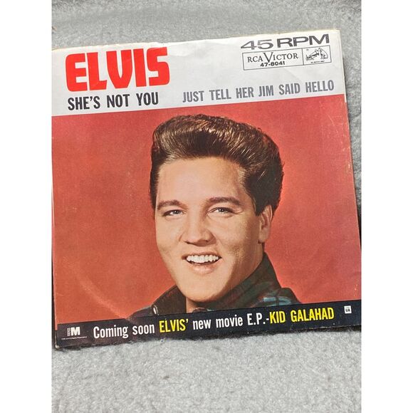 Vintage Elvis Presley 'She's Not You' 45 RPM Vinyl Record RCA Victor Collectible - Picture 4 of 5